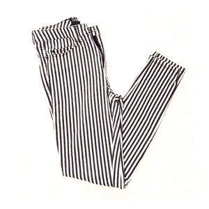 Black and white striped jeans
