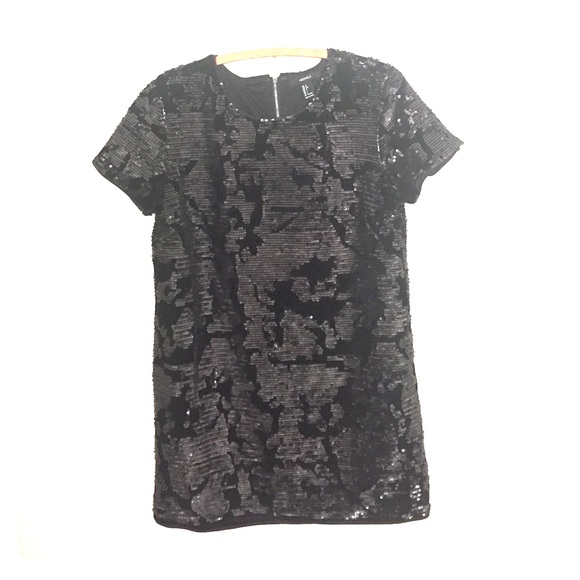 Sequin and Velour shift dress