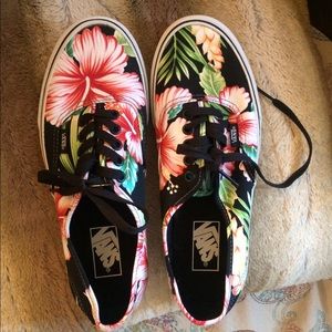 Size 9 women's Vans w/floral print, never worn!