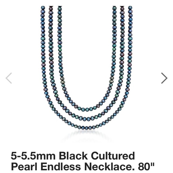 Long black freshwater pearl necklace Ross Simons
