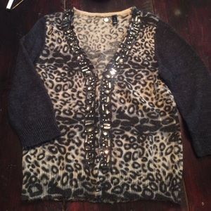 BKE cheetah cardigan