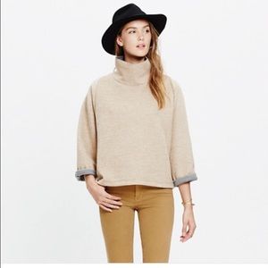 Madewell mockneck herringbone sweatshirt. XS. NWOT