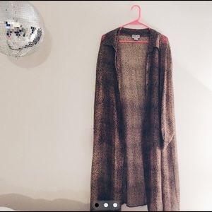 Sheer leopard tunic cardigan