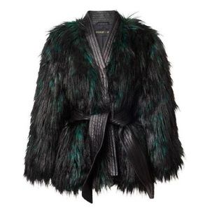 SOLD - BALMAIN X H&M Faux fur Jacket - Size 12