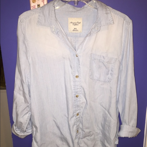 Cotton denim button-up