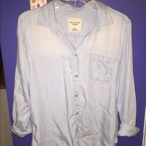 Cotton denim button-up
