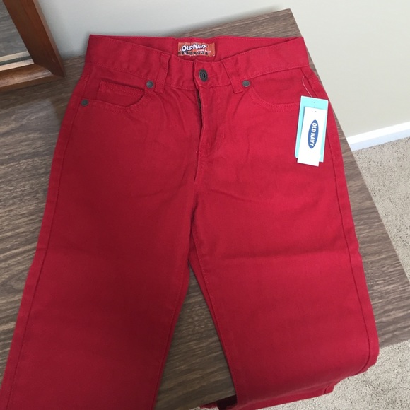 NWT Old Navy boys skinny jeans red 7