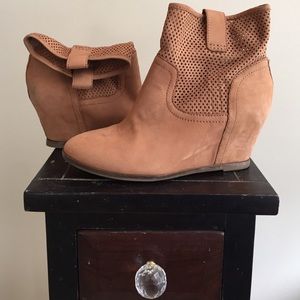Suede Wedge Booties (Lucky Brand Keno)