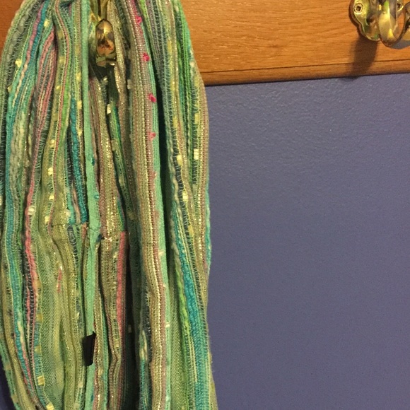 Blue/green/teal infinity scarf
