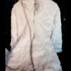 Children's Faux Fur White Jacket XL