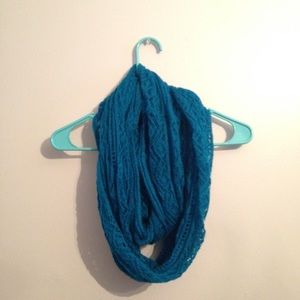 Teal blue infinity scarf