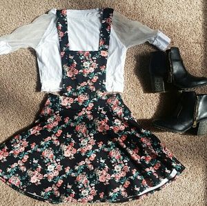 Floral overall skater  dress