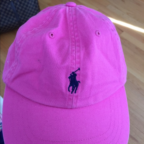 Pink polo baseball cap