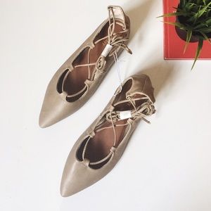 Lace-Up Pointy Flats