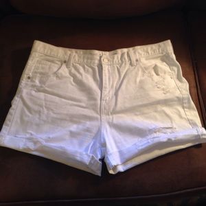 White Jean Shorts