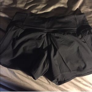 Black Lululemon Run Times Shorts