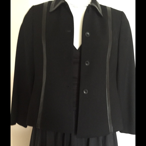 "RENA ROWAN" STRETCH Sz 8P BLACK w/LEATHER TRIM