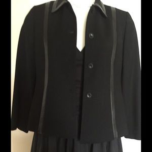 "RENA ROWAN" STRETCH Sz 8P BLACK w/LEATHER TRIM