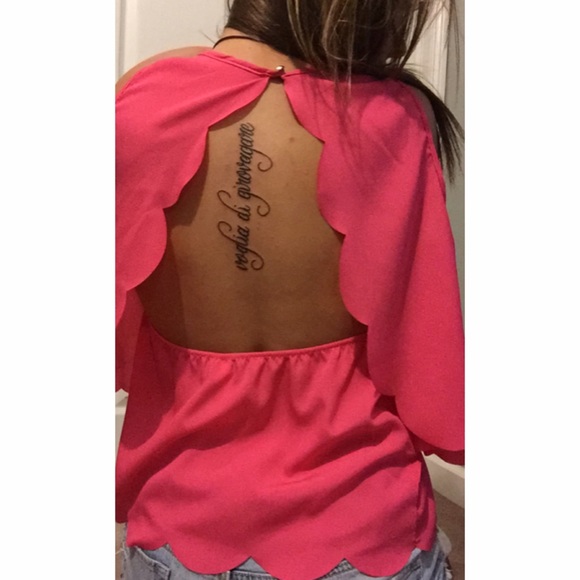 SOLD Pink scalloped tank - Picture 3 of 3