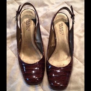 Franco Sarto Brown Alligator Slingbacks