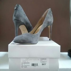 Gorgeous Suede Gray Zipper Heel