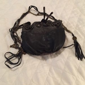 Leather and canvas small bag