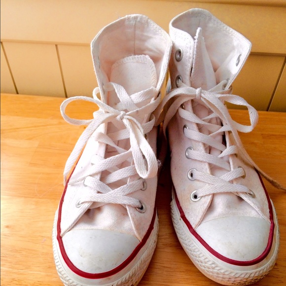 White high top converse sneakers