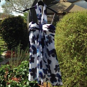 SL Fashions Print Dress with Rhinestones