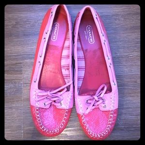 Pink Coach Penny loafers