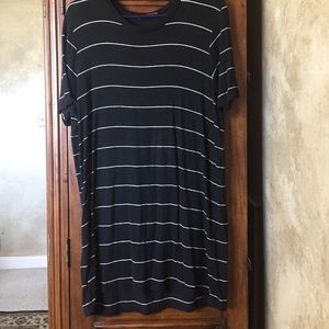 Black and white striped dress