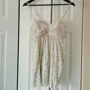 Off White Spaghetti Strap Tank