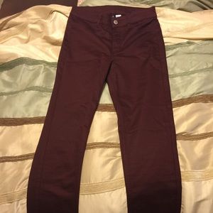 H&M Burgundy skinnies Size 8