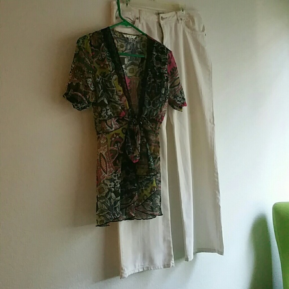 Cabi contemporary jeans and Top set