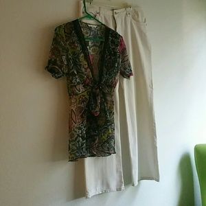 Cabi contemporary jeans and Top set