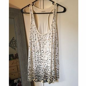 Ivory tank with gold sequins