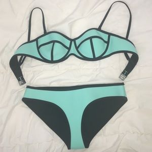 Turquoise neoprene bikini