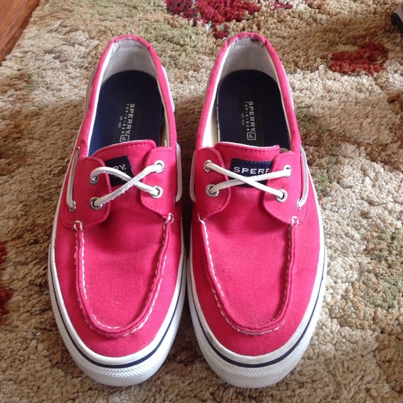Red Sperry Topsider shoes. Size 9. Lightly worn.