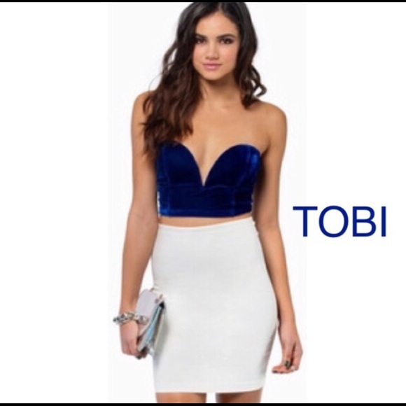 NWT: Blue Velvet Tobi Crop Top Bustier