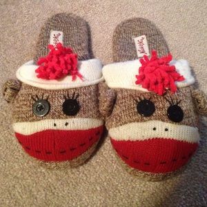 Sock monkey slippers