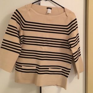 J.Crew Camel/ black stripe top. Spring staple!