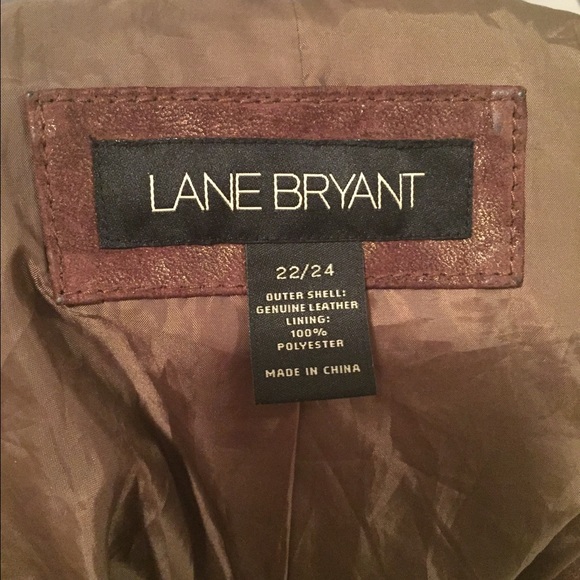 LANE BRYANT BROWN LEATHER JACKET - Picture 3 of 3