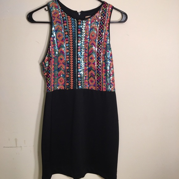 Party dress w/ tribal sequin pattern