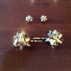 Kate spade present bow earrings and hair pins