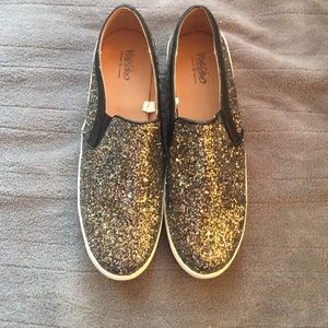 Glitter slide on shoes
