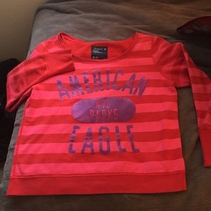 American Eagle striped crew neck