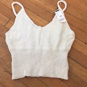 Knit spaghetti strap crop top