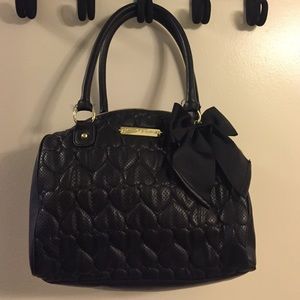 Betsey Johnson black hearts bag