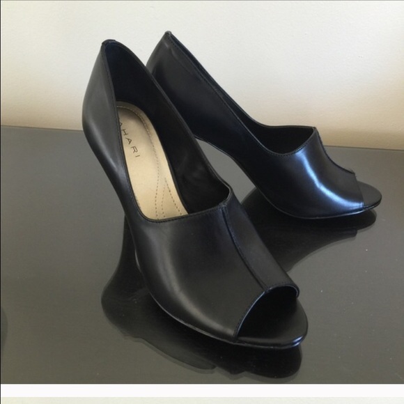Tahari Black Peep Toe Heels