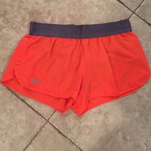 Orange under Armour workout shorts