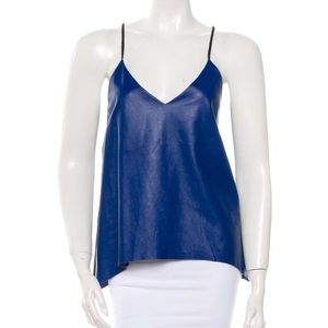 Mason Electric Blue Leather Top